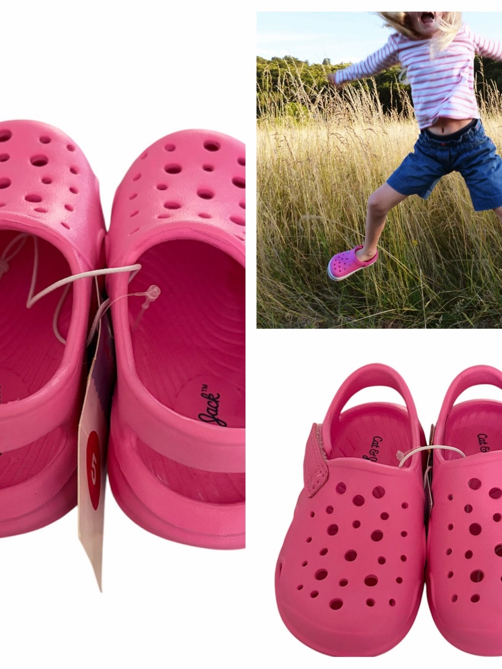 Kids Pink Clog Sandals - Lightweight Everyday Shoes